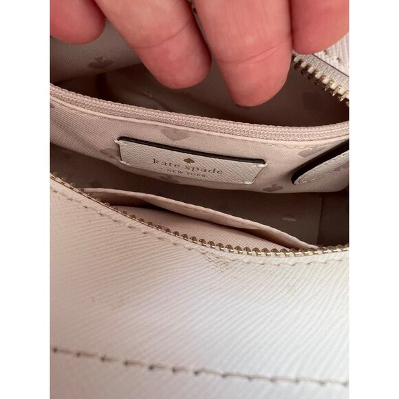 Kate Spade New York Wicker & White Leather Small Satchel Crossbody Bag - Picture 13 of 14